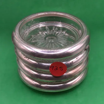 Sterling Rimed Coasters