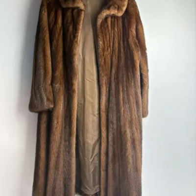 Gerson International Genuine Fur Coat Brown Mink Full Length Pelze
