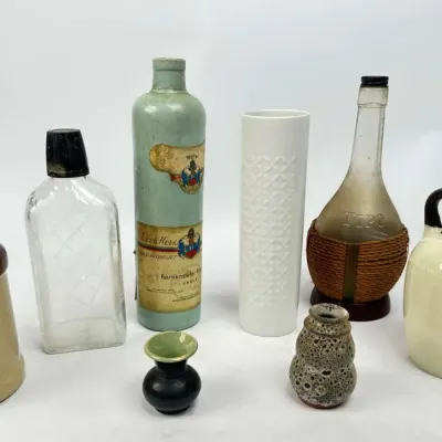 Hutschenreuther Germany White Porcelain Vase Stoneware Jug Wine Bottles