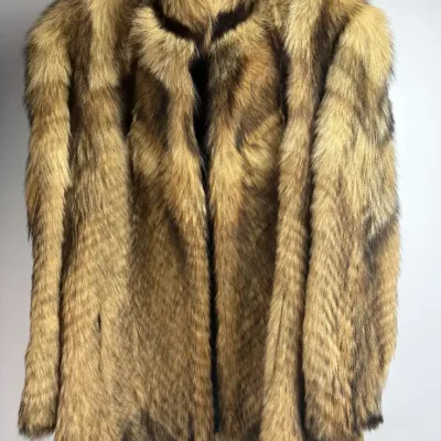 C&A Genuine Fur Jacket Brown Fox Pelze Short Coat