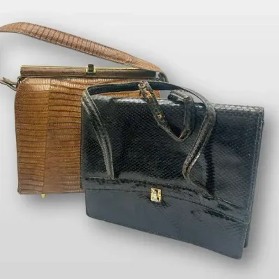Leather Handbag Python Alligator Set