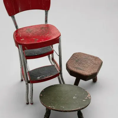 Step Stool and Wooden Footstools Bundle