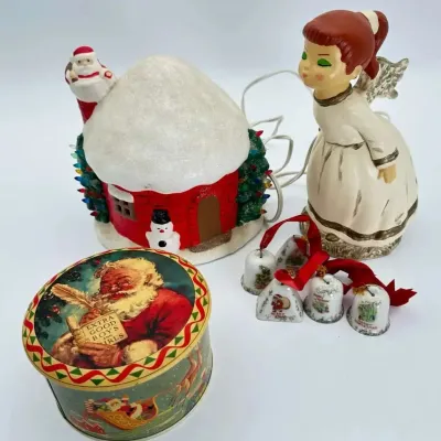 Christmas Decor Lighted House Angel Figurine