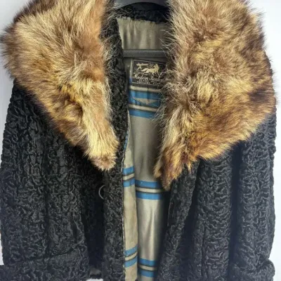 Modern Furriers Persian Lamb Coat Detachable Collar Karakul Jacket