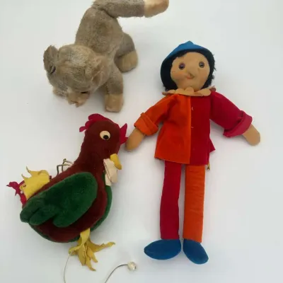 Steiff Stuffed Doll Cat Rooster Retro Collectibles Assortment