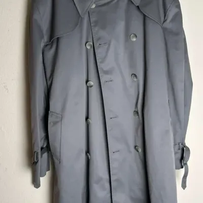 Martini Gray Double Breasted Trench Coat Removable Liner Men's Size 50L