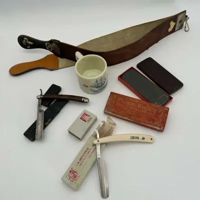 J.A. Henckels Friodur Straight Razor Illinois Strop Shaving Mug
