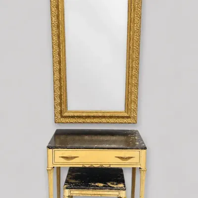 Dillingham Vanity Table Mirror Stool Set French Provincial