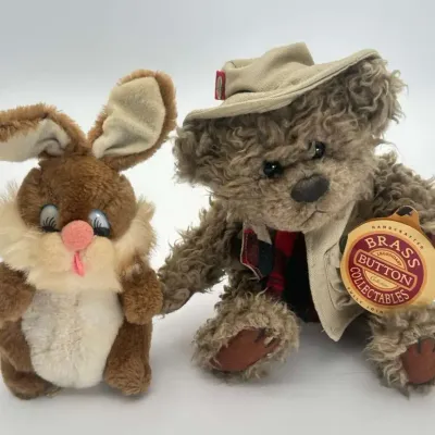 Brass Button Collectibles Tanner Bear & Plush Bunny