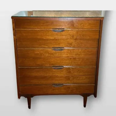 Mid Century Modern Dresser Tall Chest 34" x 19" x 42"