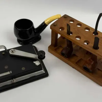 Tobacco Pipe Stand Ceramic Rest Cigar Cutter Tobacco Accessories