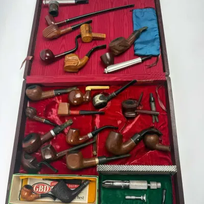 Tobacco Pipe Collection GBD Kaywoodie Meerschaum Wood Pipes Fitted Case