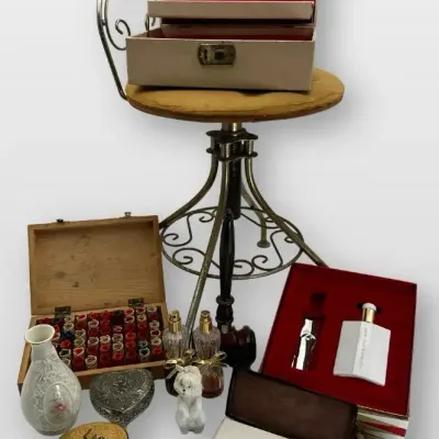 Estee Lauder Youth Dew Royal Heritage Vase Jewelry Box Silver Heart Organizer