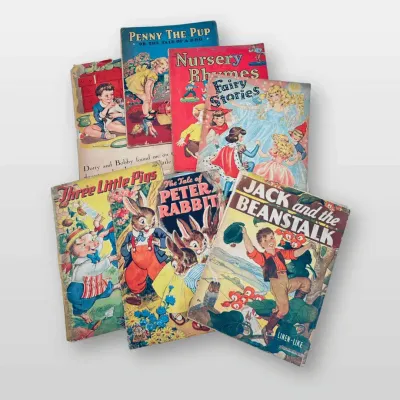 1940s Childrens Books Merrill Whitman Peter Rabbit Three Little Pigs Collection