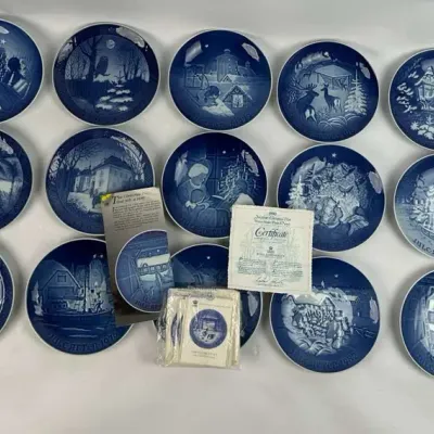 Royal Copenhagen Christmas Plates Denmark Blue Porcelain