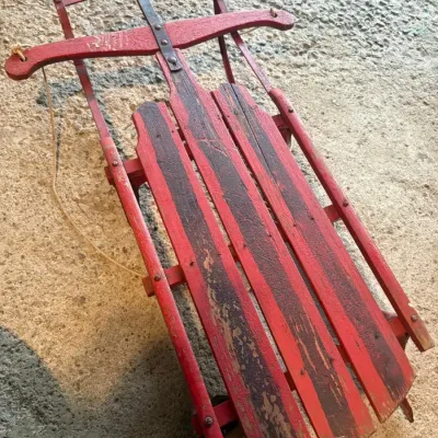 Vintage Wooden Snow Sled 
