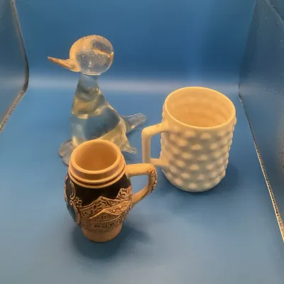Lot of Crystal Duck and Mugs including Frog in Mug
