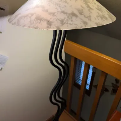 Modern Postmodern Style Wavy Black Metal Floor Lamp 55"