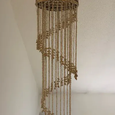 Boho Spiral Cowrie Shell Chandelier Hanging Decor
