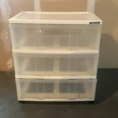 Plastic Storage Container Cabinet with Three Drawers