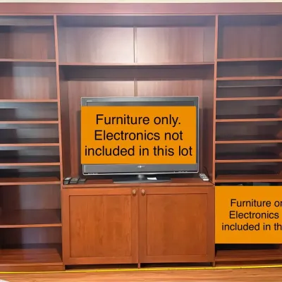 Large Solid Wood 3-Piece Entertainment Wall Unit - (FURNITURE ONLY)