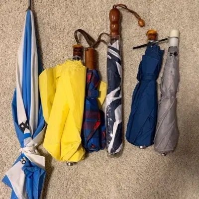 Assorted Rain Umbrella Lot Including J.G. Hook & Compact Travel Styles