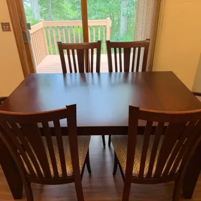 Canadel Canadian Made Cherry Finish Wood Dining Table & 6 Chairs Set