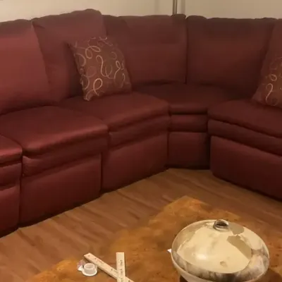Modular Red Sofa Couch Loveseat L Shaped Living Room Seating Setup