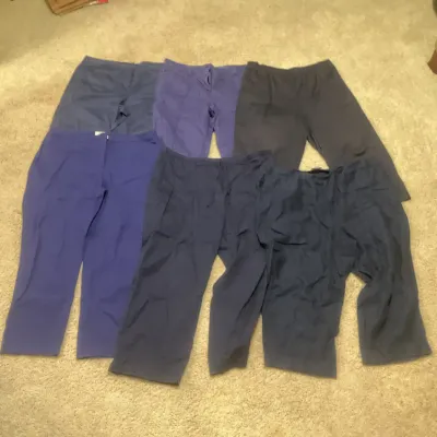 Lot of 4 Purple, Black, Navy Women's Pants