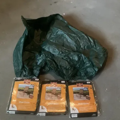 Lot of 4 New Green Outdoor Chair Covers - 3 New in Package