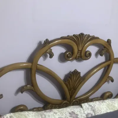 Vintage Elegant Wooden Bed Headboard 