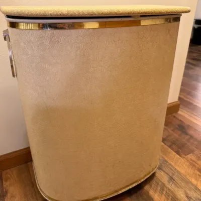 Vintage 1960s Mid-Century Pearl-Wick Style Laundry Hamper