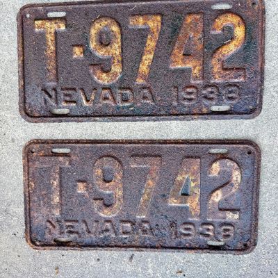 Pair of 1938 Nevada License Plates