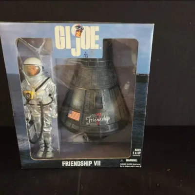 9 - GI Joe Friendship VII Astronaut Figure Set
Unopened GI Joe Friendship VII collectible set with astronaut figure and space capsule....