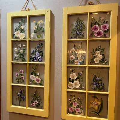 Hand painted window frames 
