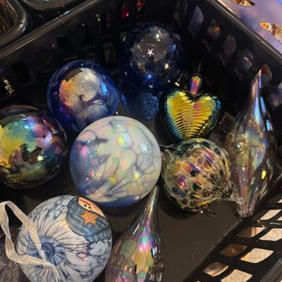 Handblown glass ornaments 