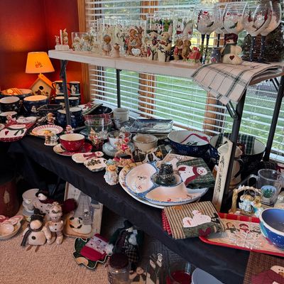 Snowman glassware & serving pieces 