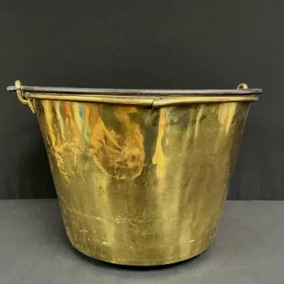 Vintage Spun Brass Bucket