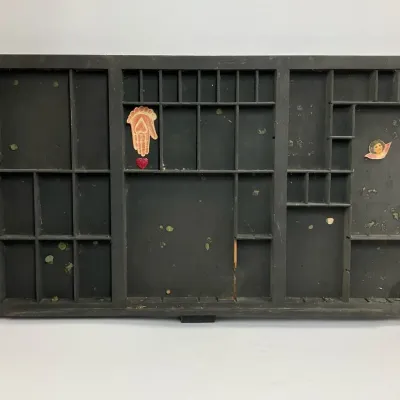 Wooden Printers Letterpress Wall Display Tray