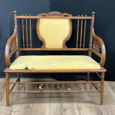 Vintage Wooden Settee Bench