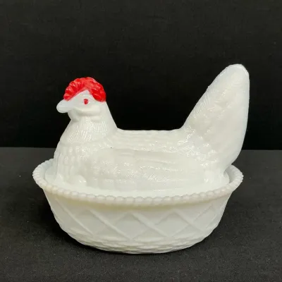 Westmoreland Milk Glass Hen On Nest