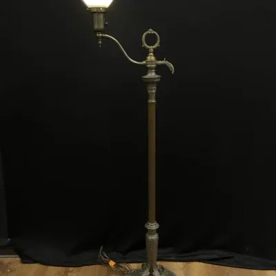 Art Deco Brass Torchiere Floor Lamp