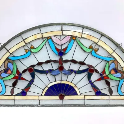 Arched Stained Glass Window Panel