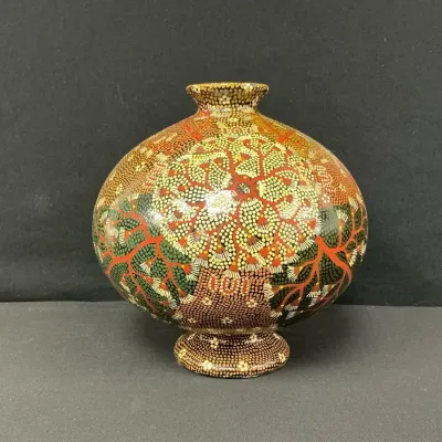Pointillist Pottery Vase