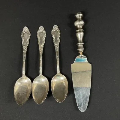 Sterling Silver Cake Server & Spoons*