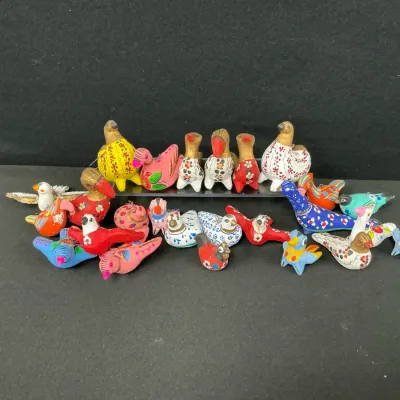 Miniature Clay Bird Ornaments 