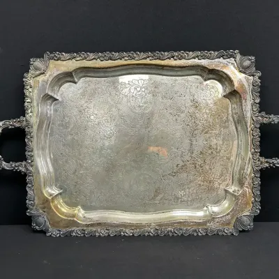 Large Silver-plated Serving Tray