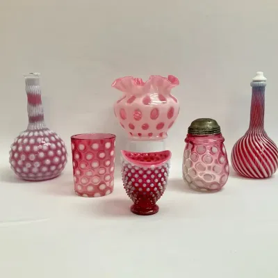 Opalescent Cranberry Pieces