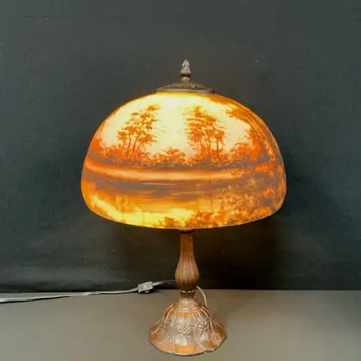 Reverse Painted Table Lamp