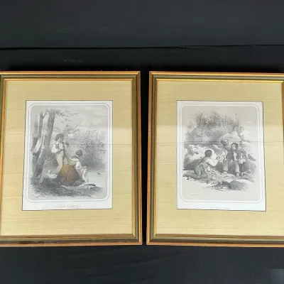 Jules David Lithograph Print Pair